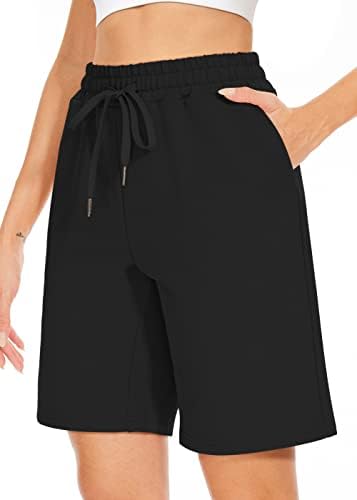 Womens Bermuda Shorts with Pockets Drawstring Casual Lounge Shorts